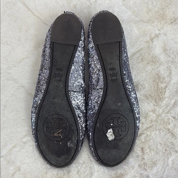 Women’s Flats, Tory Burch, Size 10, Gray & Silver, Sequins - Picture 2 of 6